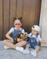 Girls Rompers Big Ripped Denim Shortalls