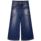 Girls Jeans, 12M-13T Wide Size Range Wide-leg Flared Denim Pants