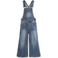 Girls Denim Overalls,Little Big Kids Wide Leg Elastic Inside Jean Dungarees Flared Pants