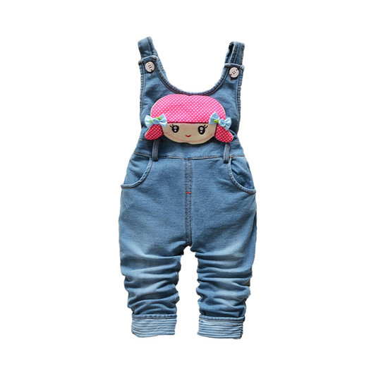 Baby Thermal 3D Cartoon Soft Knitted Wearproof Jeans Overalls