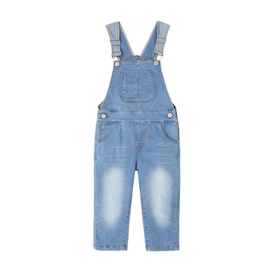 Toddler Adjustable Light Blue Washed Jeans Overalls