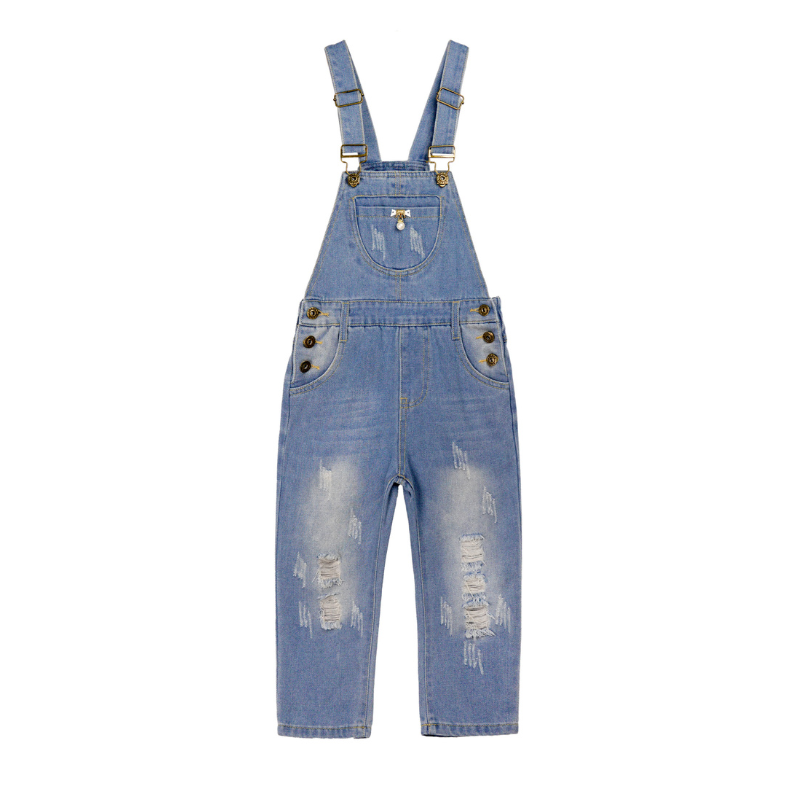 Girls Denim Overalls, Cotton Jean Workwear Pants