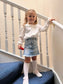 Baby & Little Girls Summer Denim Skirt,Raw Edge Fashion Jeans Short Dress