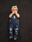 Toddler Boys Girls Ripped Denim Overalls