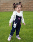 Toddler Girl Bunny Style Soft Denim Overalls Set