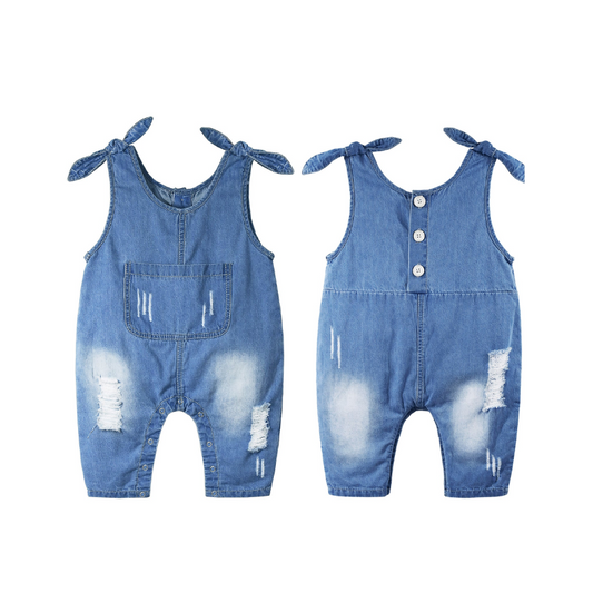 Ripped Easy Diaper Changing Infant Jeans Overalls