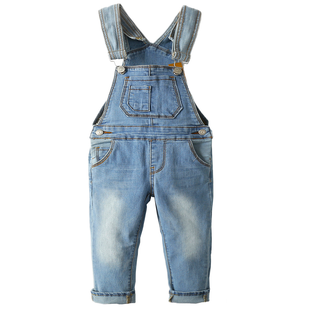 Toddler Adjustable Light Blue Washed Jeans Overalls