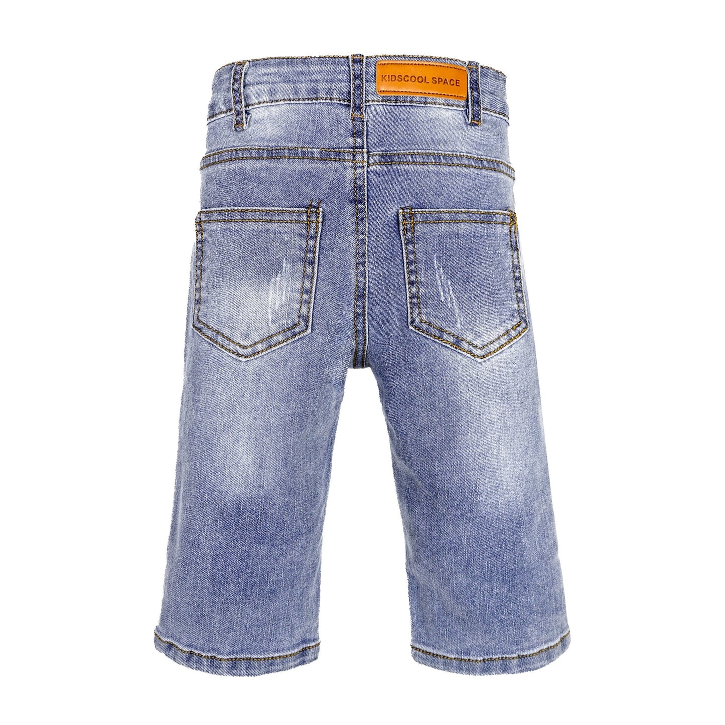 Ripped Holes Stone Washed Soft Slim Kids Jeans