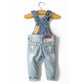 Little Girl Boy Jeans Overalls Ripped Denim Overalls