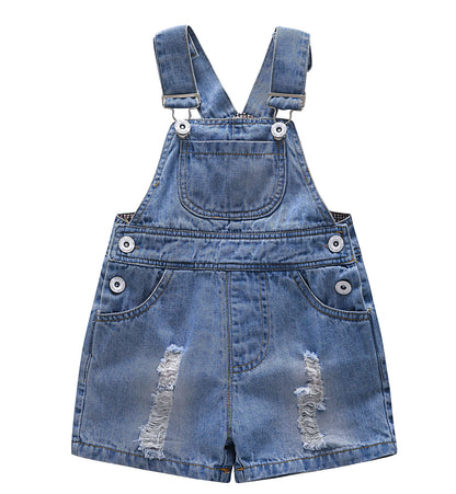 KIDSCOOL SPACE Baby Girl Boy Jean Overalls,Toddler Summer Denim Shortal