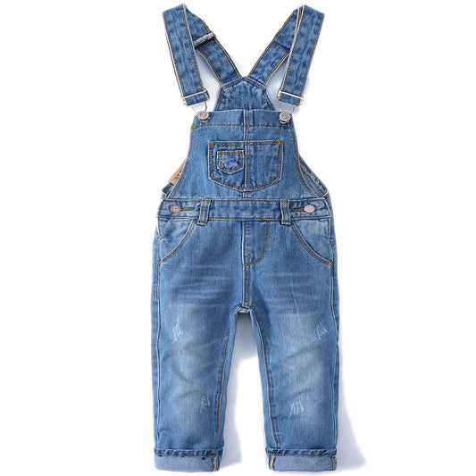 Toddler Jeans Overalls Ripped Denim Jumpsuit