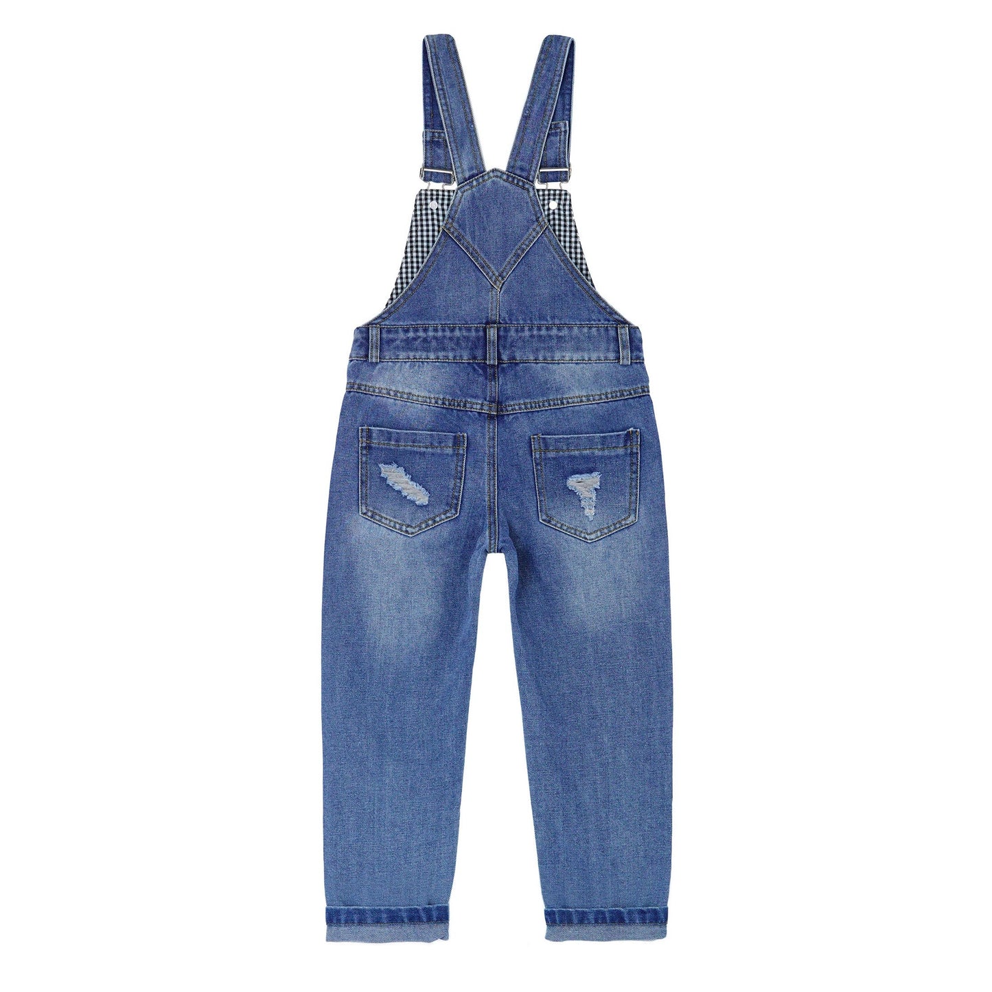 Kids Denim Overalls Colored Ripped Rompers