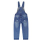 Kids Denim Overalls Colored Ripped Rompers