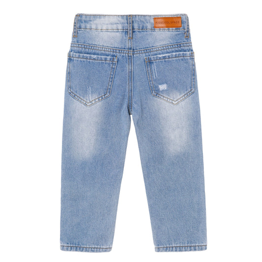 Baby Boy Jeans,Soft Ripped Denim Elastic Band Inside Pants