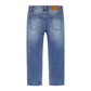 Little Girl Kid Ripped Straight Slim Fit Elastic Band Inside Denim Jeans Pants