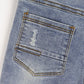 Baby Little Boy Slim Fit Jeans Little Kid Ripped Elastic Band Inside Denim Pants