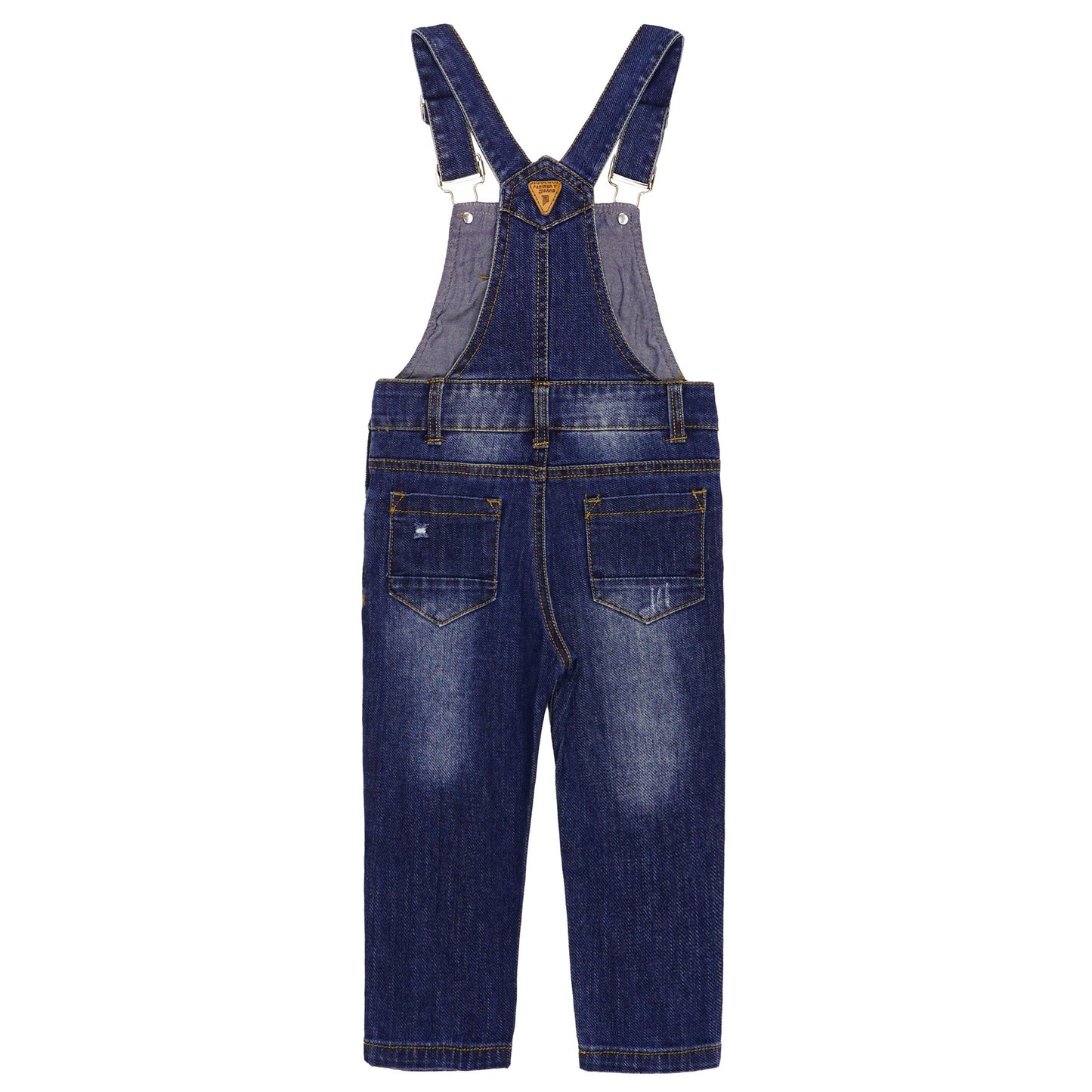 Little Boys Slim Fit Jeans Ripped Big Bib Pocket Fashion Denim Overalls