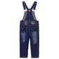 Little Boys Slim Fit Jeans Ripped Big Bib Pocket Fashion Denim Overalls