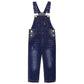 Little Boys Slim Fit Jeans Ripped Big Bib Pocket Fashion Denim Overalls