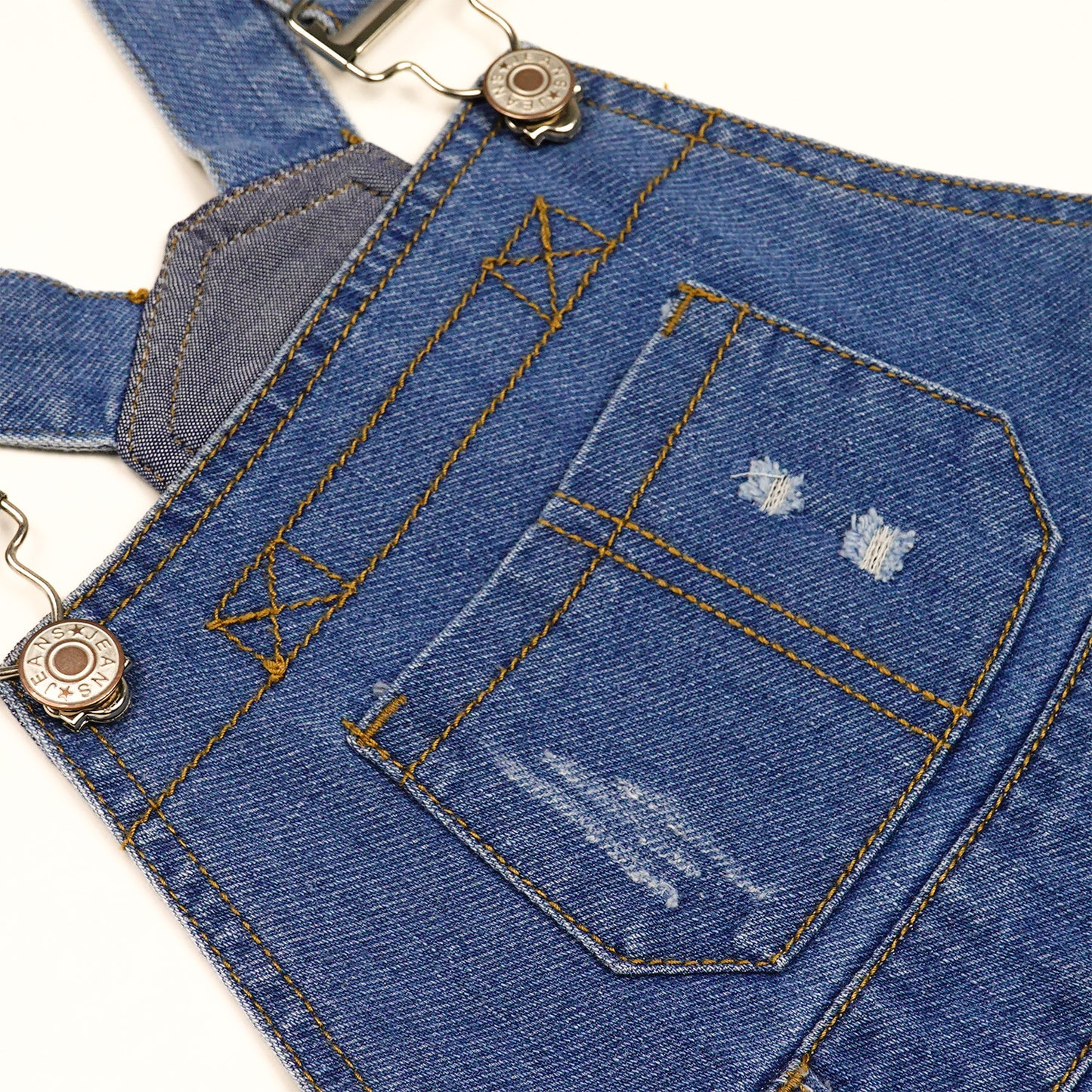 Little Boys Slim Fit Jeans Ripped Big Bib Pocket Fashion Denim Overalls