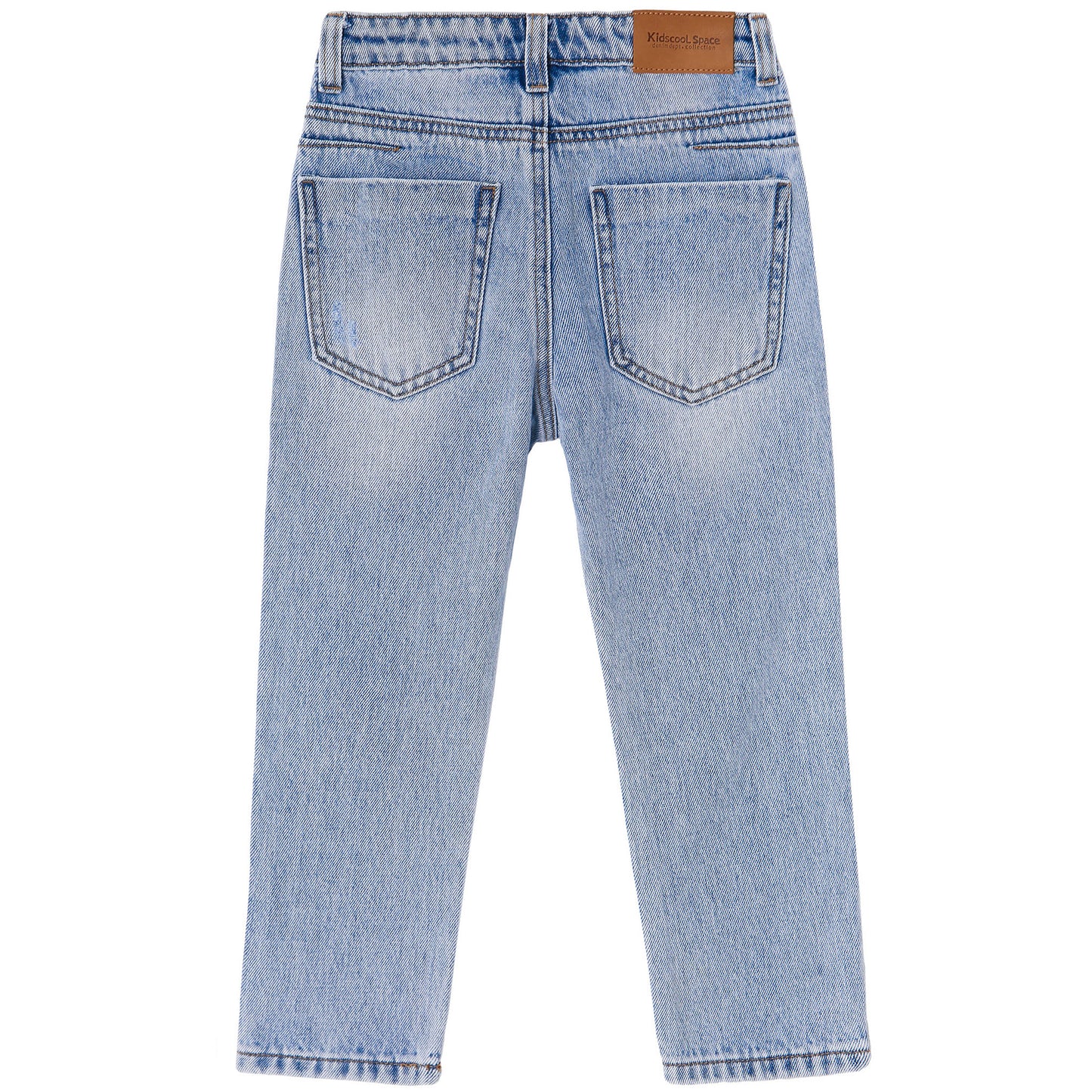 Baby Little Girls Boys Elastic Band Ripped Fashion Denim Pants Jeans