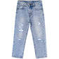 Baby Little Girls Boys Elastic Band Ripped Fashion Denim Pants Jeans