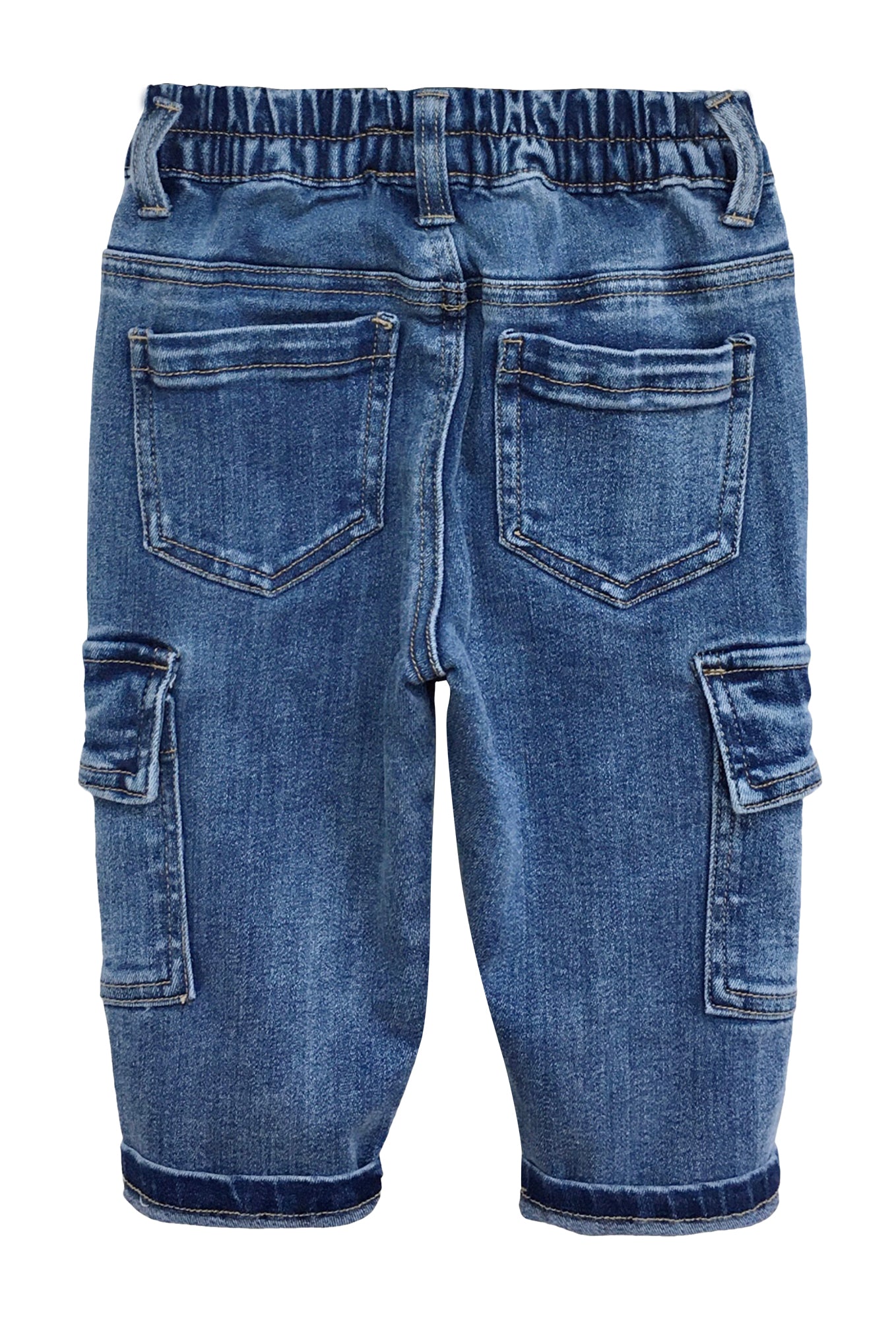 Baby Jeans,Little Toddler Kids Elastic Waist with D-ring Stretch Cargo Denim Pants