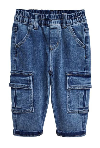 Baby Jeans,Little Toddler Kids Elastic Waist with D-ring Stretch Cargo Denim Pants