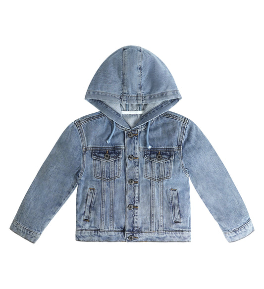 Boys Denim Jacket,Little Big Kids Simple Design Hooded Jean Coat