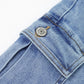 Boys Jeans,Little Big Girls Elastic Waist with D-ring Cargo Stretch Denim Pants