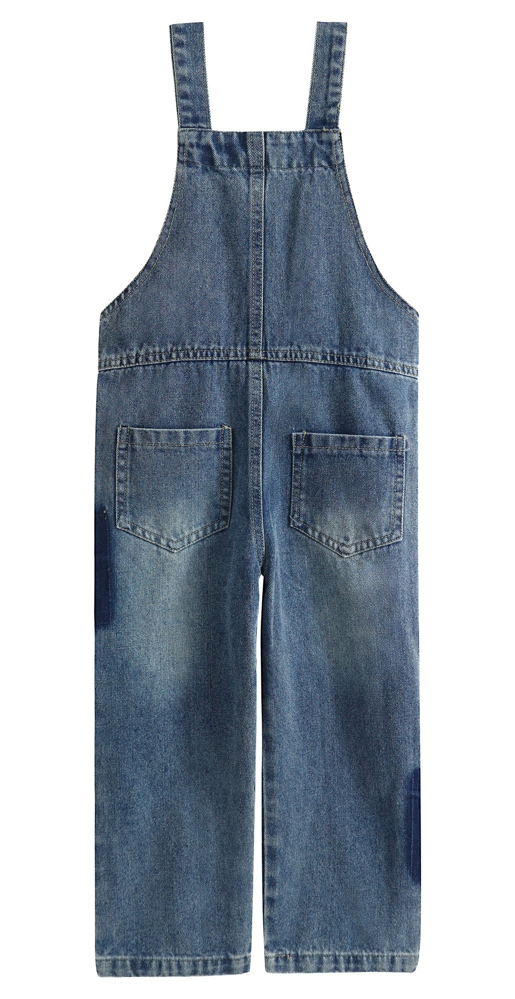 Girls&Boys Denim Bib Overalls,Little Big Kids Adjustable Straps Ripped Jean Dungarees Pants