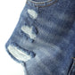 Little Big girls Denim Shorts,Elastic Band Inside Ripped High-cut Raw Hem Hot Jean Summer Pants