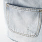 Little Big girls Denim Shorts,Elastic Band Inside Ripped High-cut Raw Hem Hot Jean Summer Pants