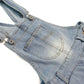 Little Girls Denim Shortalls, Stone Washed Soft Jeans Summer Shortalls