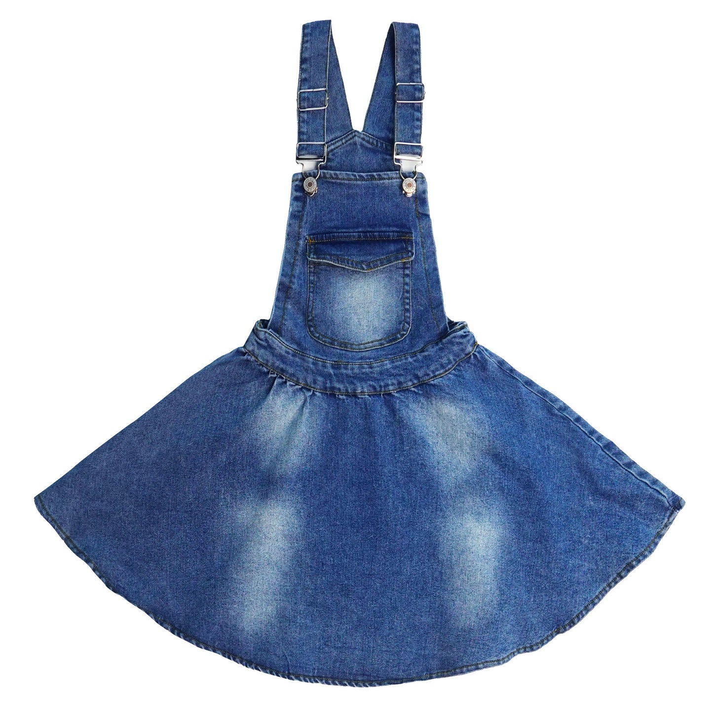 KIDSCOOL SPACE Girls Denim Skirts,Little Big Girls Soft Stretchy Jeans Overall Dress