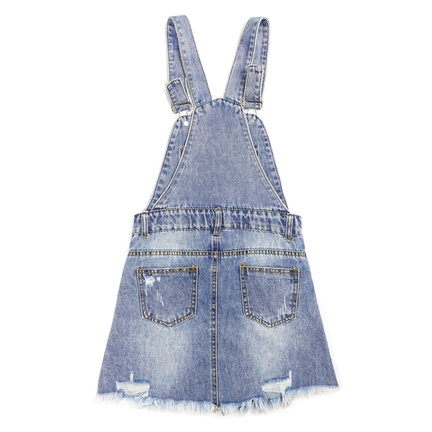 Girls Denim Skirt, Little Ripped Raw Edge Jean Summer Overall Dress