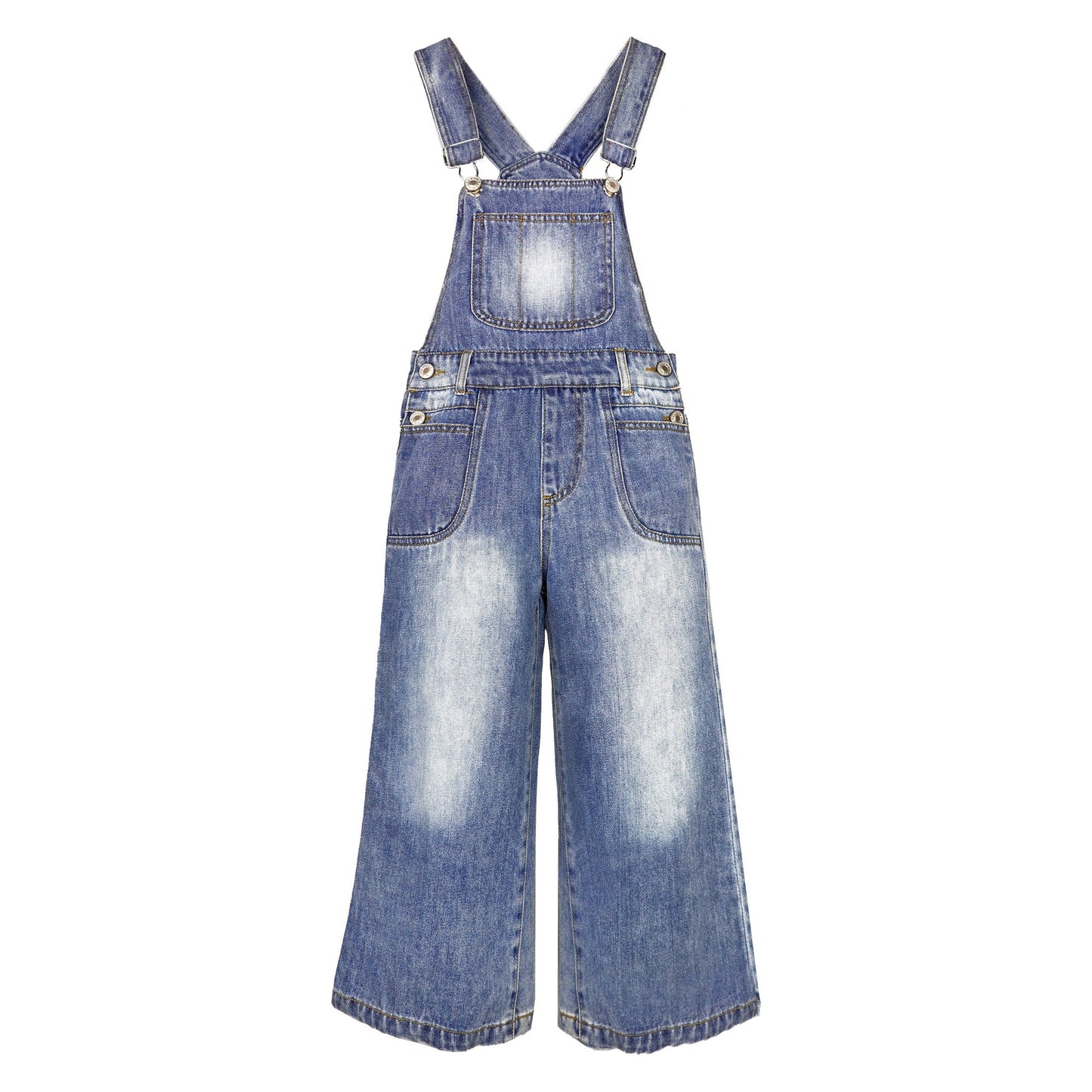 Girls Denim Overalls,Big Exposed External Pockets Jean Dungarees Pants