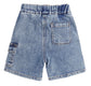 Kids' Denim Shorts,Ribbed Elastic Waist with String Summer Jeans Half Cargo Jeans