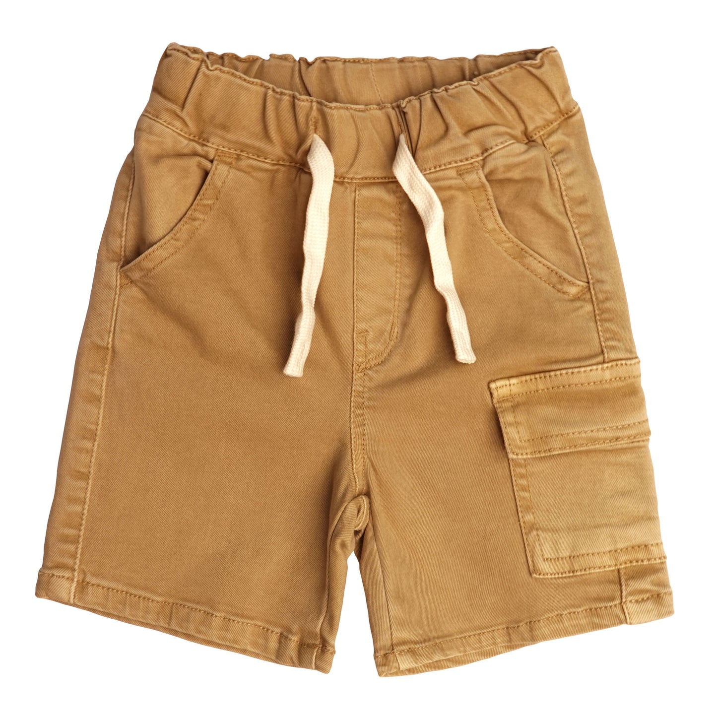 Kids' Denim Shorts,Ribbed Elastic Waist with String Summer Jeans Half Cargo Jeans