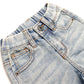 Girls Boys Denim Shorts, Elastic Waistband Inside with D-Rings Stretchy Summer Half Jeans Pants