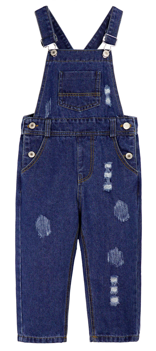 Boys Girls Jeans Overalls Baby Ripped Denim Workwear