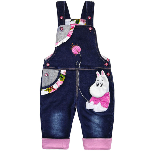 Baby Cartoon Hippo Soft Knitted Jeans Skin-friendly Overalls