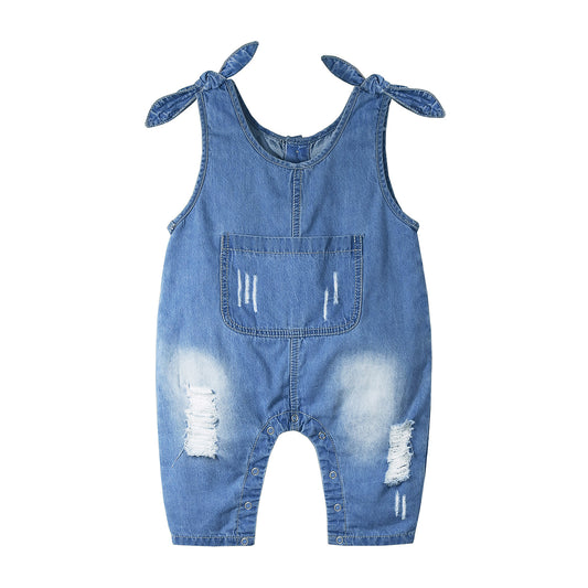 Ripped Easy Diaper Changing Infant Jeans Overalls