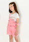 Stylish Pink Kids Denim Overalls Shortalls