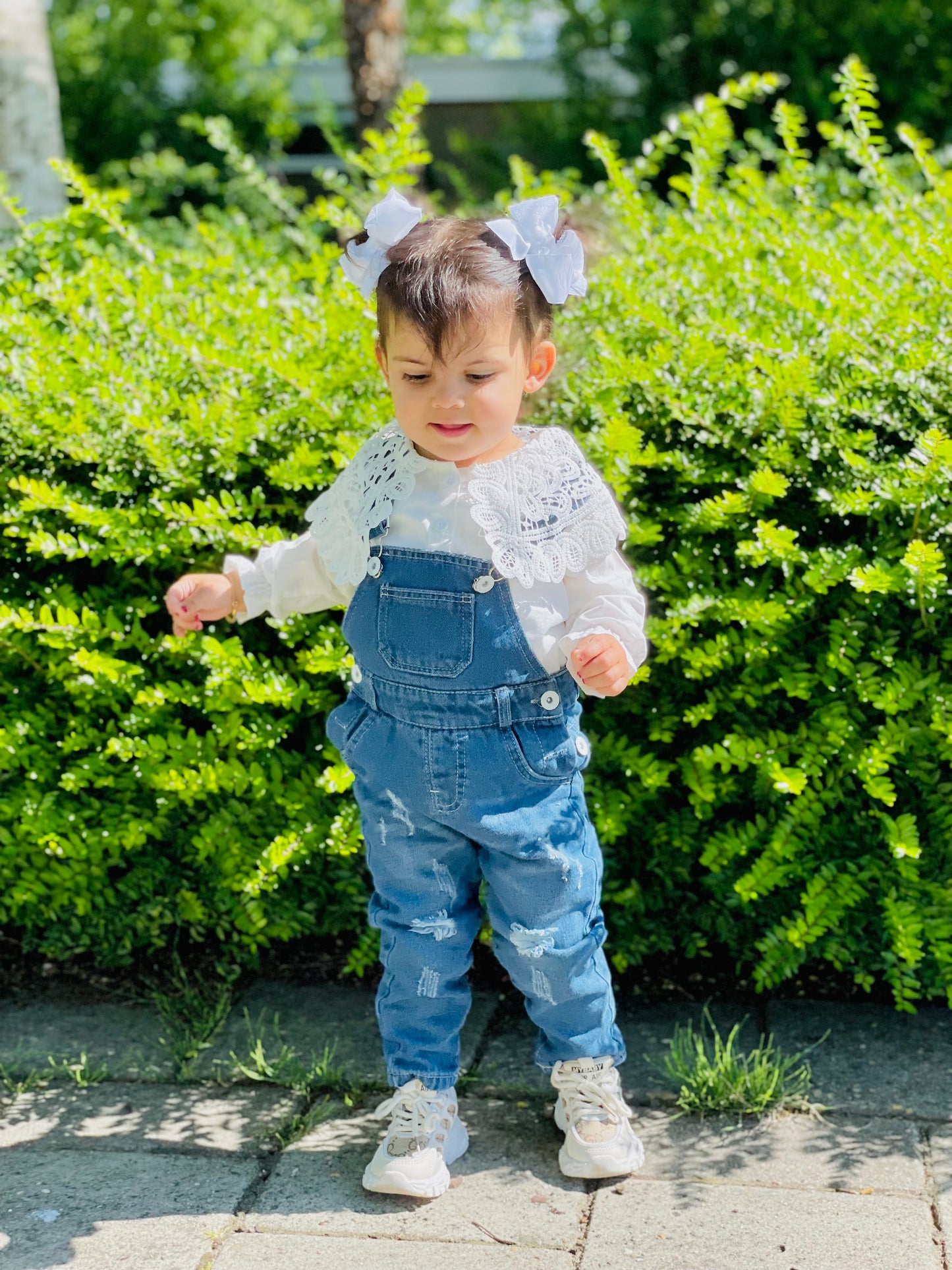 Baby Toddler Adjustable Ripped Cotton Denim Overalls