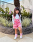 Stylish Pink Kids Denim Overalls Shortalls