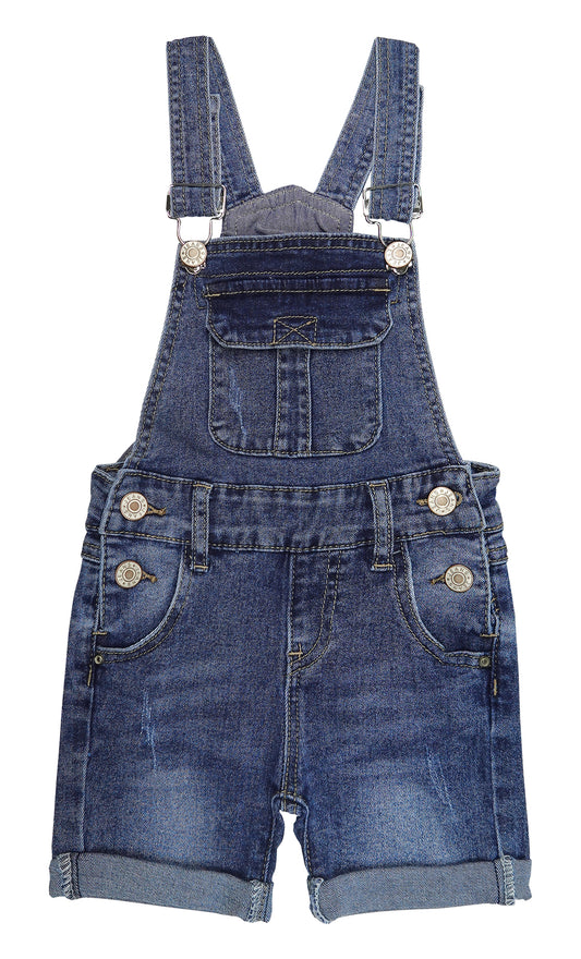 Baby Little Girls Stretchy Denim Shortalls