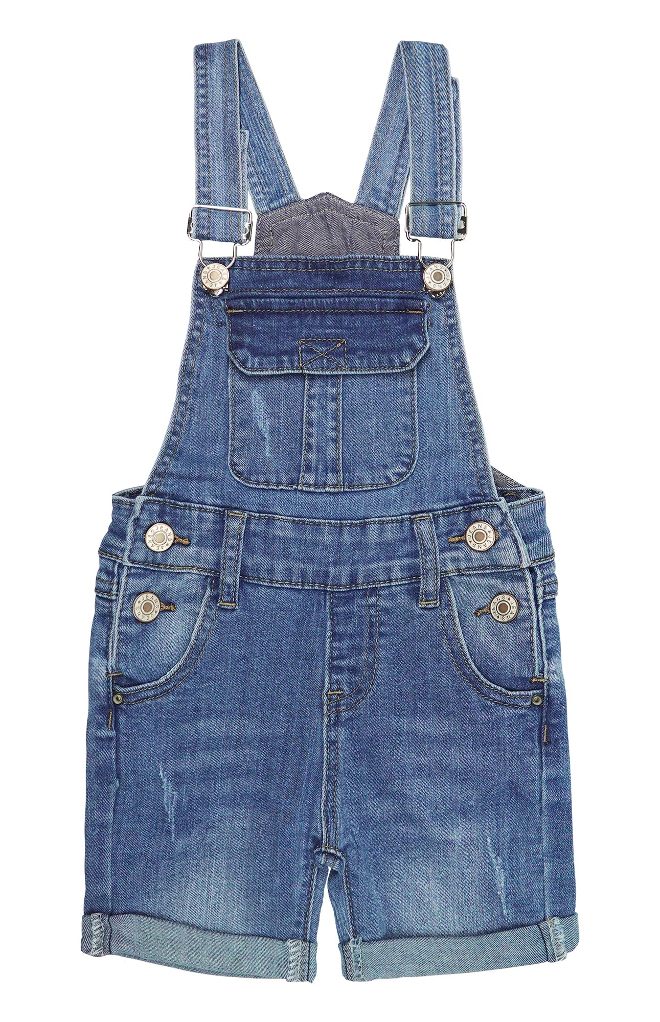 Baby Little Girls Stretchy Denim Shortalls