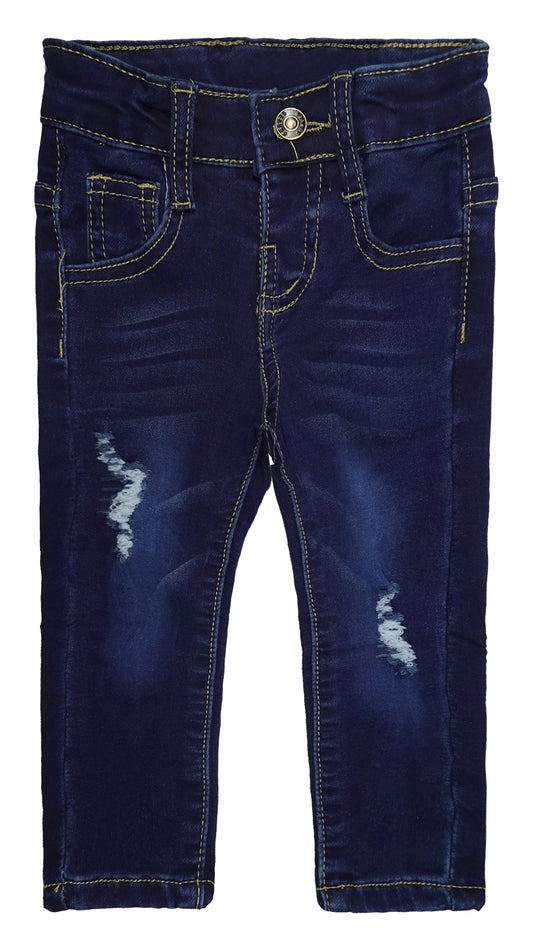 Baby Little Boys Girls Strechy Denim Soft Pants Slim Ripped Jeans