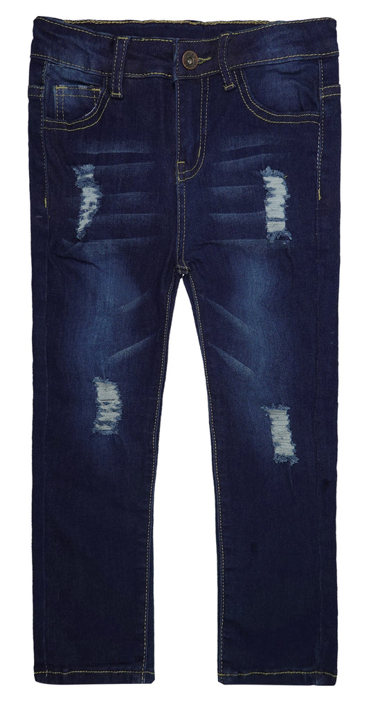 Little Boys Elastic Band Ripped Stretchy Soft Slim Denim Pants Jeans